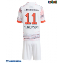Camisa de Futebol Bayern Munich Nicolas Jackson #11 Equipamento Secundário Infantil 2025-26 Manga Curta (+ Calças curtas)